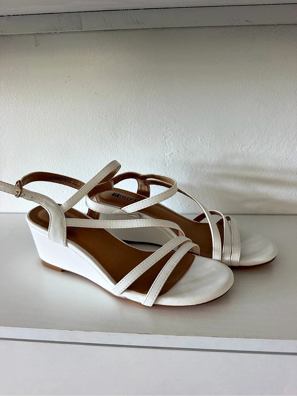 White Strappy Wedge Sandals